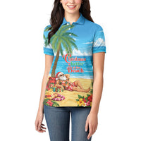 Hawaii Jolly Christmas Women Polo Shirt Xmas Is Better At The Beach LT05 - Polynesian Pride
