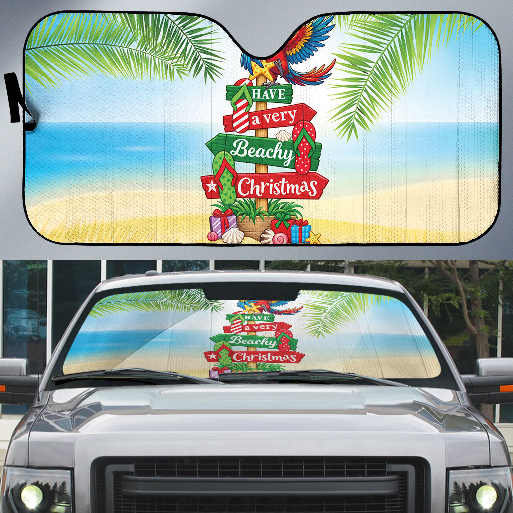 Hawaii Christmas Auto Sun Shade Have A Very Beachy Christmas LT05 Multicolor - Polynesian Pride