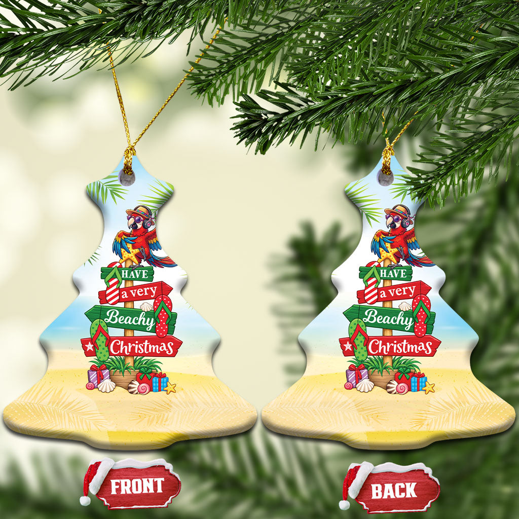 Hawaii Christmas Ceramic Ornament Have A Very Beachy Christmas