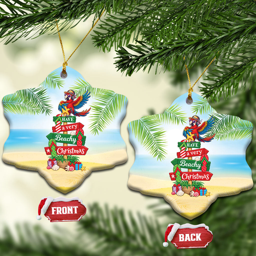 Hawaii Christmas Ceramic Ornament Have A Very Beachy Christmas