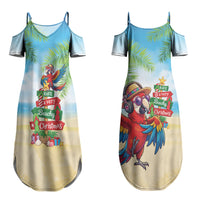 Hawaii Christmas Couples Matching Summer Maxi Dress and Long Sleeve Button Shirt Have A Very Beachy Christmas LT05 - Polynesian Pride