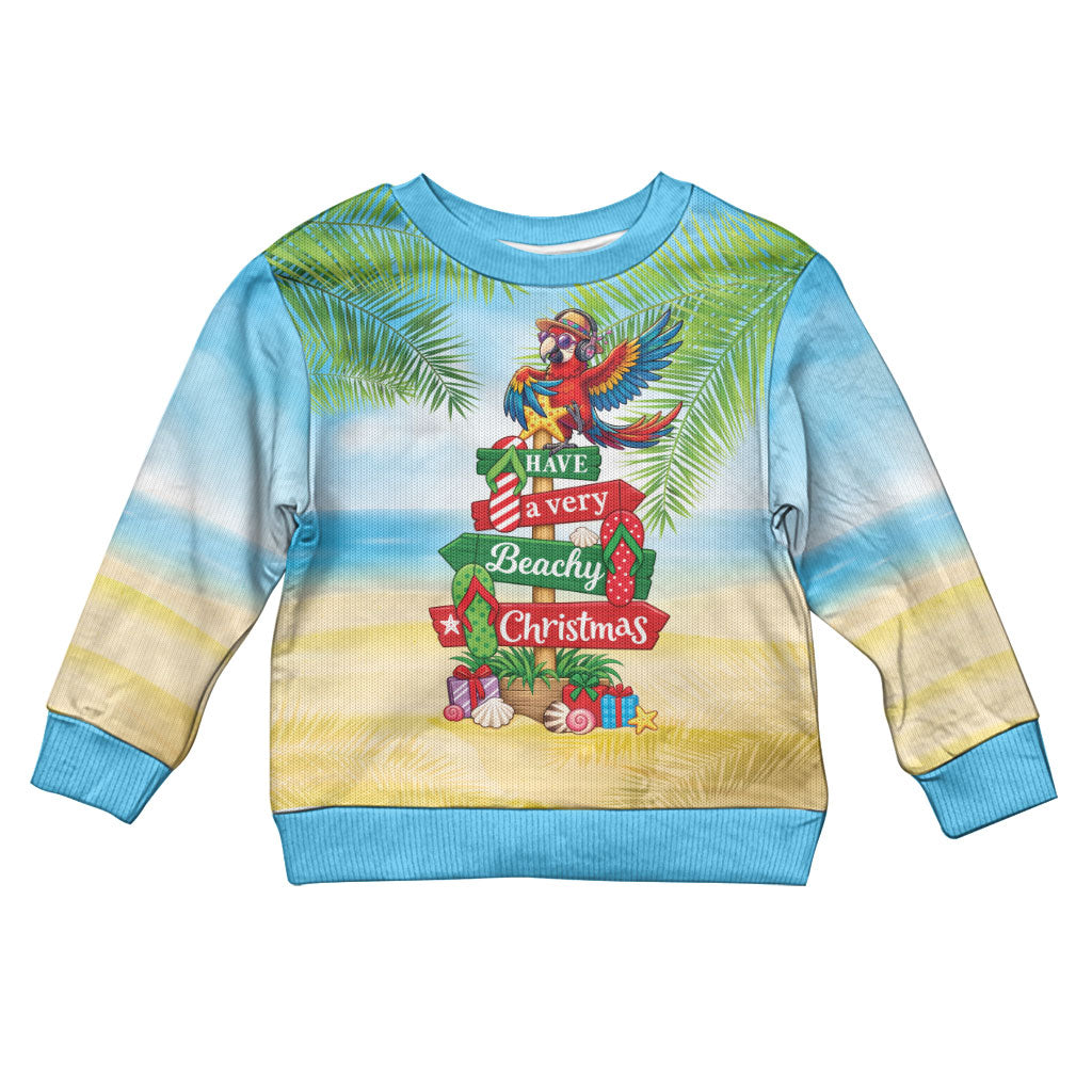 Hawaii Christmas Kid Ugly Christmas Sweater Have A Very Beachy Christmas LT05 Kid Multicolor - Polynesian Pride