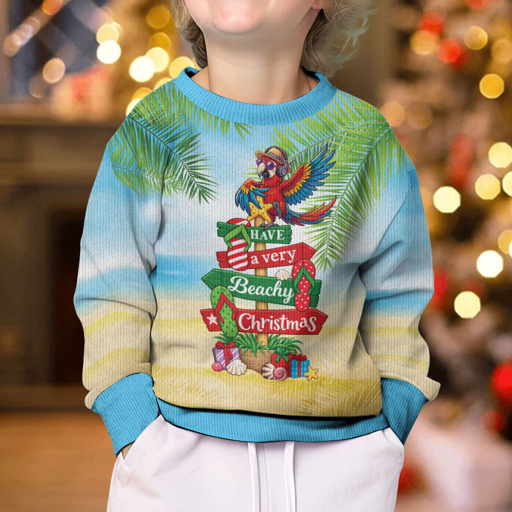 Hawaii Christmas Kid Ugly Christmas Sweater Have A Very Beachy Christmas LT05 - Polynesian Pride