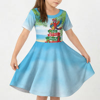 Hawaii Christmas Kid Short Sleeve Dress Have A Very Beachy Christmas
