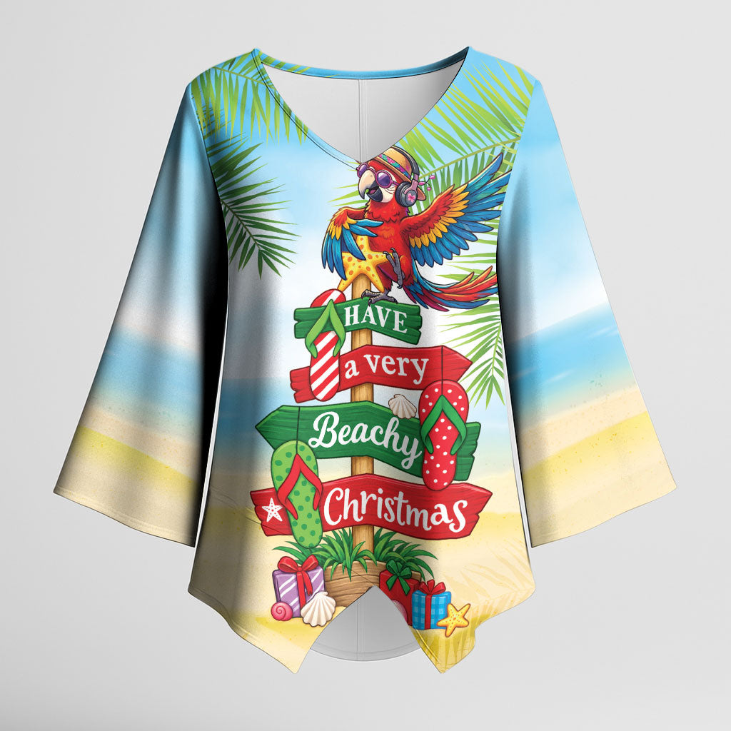 Hawaii Christmas Kimono Sleeve Blouse Have A Very Beachy Christmas