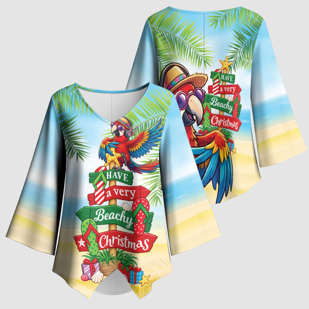 Hawaii Christmas Kimono Sleeve Blouse Have A Very Beachy Christmas
