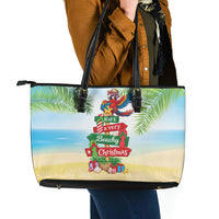 Hawaii Christmas Leather Tote Bag Have A Very Beachy Christmas