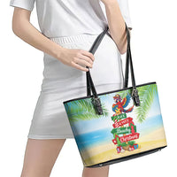 Hawaii Christmas Leather Tote Bag Have A Very Beachy Christmas