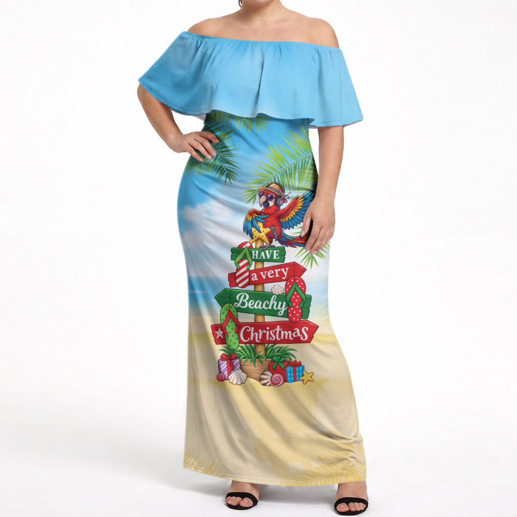 Hawaii Christmas Off Shoulder Maxi Dress Have A Very Beachy Christmas