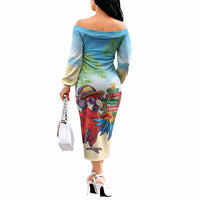 Hawaii Christmas Off The Shoulder Long Sleeve Dress Have A Very Beachy Christmas