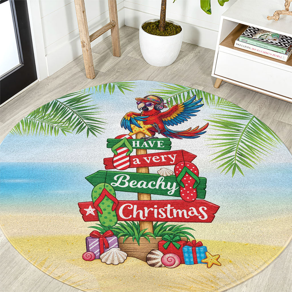 Hawaii Christmas Round Carpet Have A Very Beachy Christmas LT05 Multicolor - Polynesian Pride