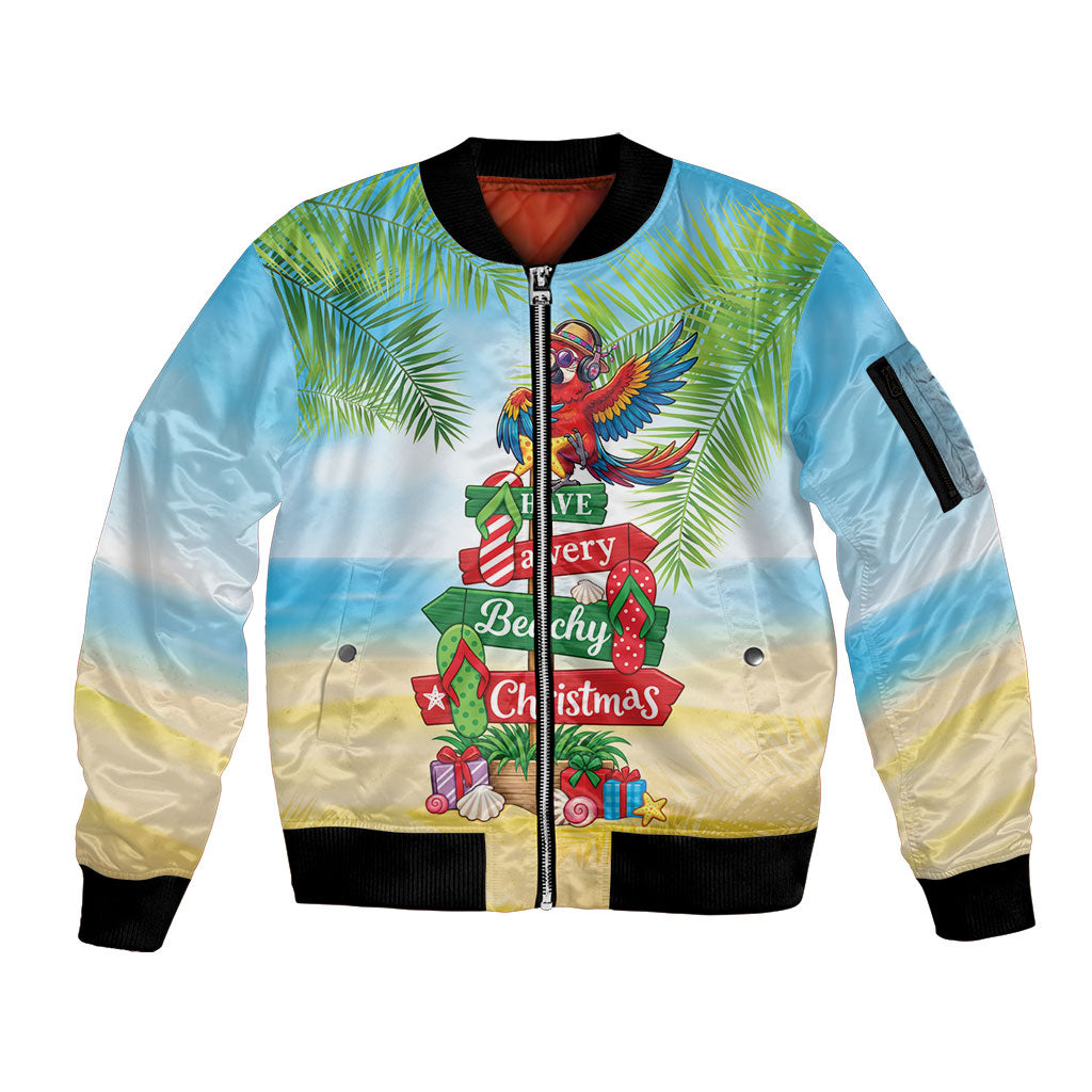 Hawaii Christmas Sleeve Zip Bomber Jacket Have A Very Beachy Christmas