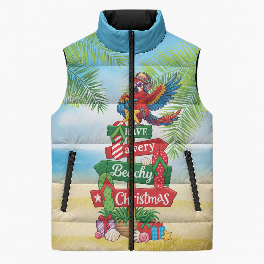 Hawaii Christmas Sleeveless Puffer Jacket Have A Very Beachy Christmas