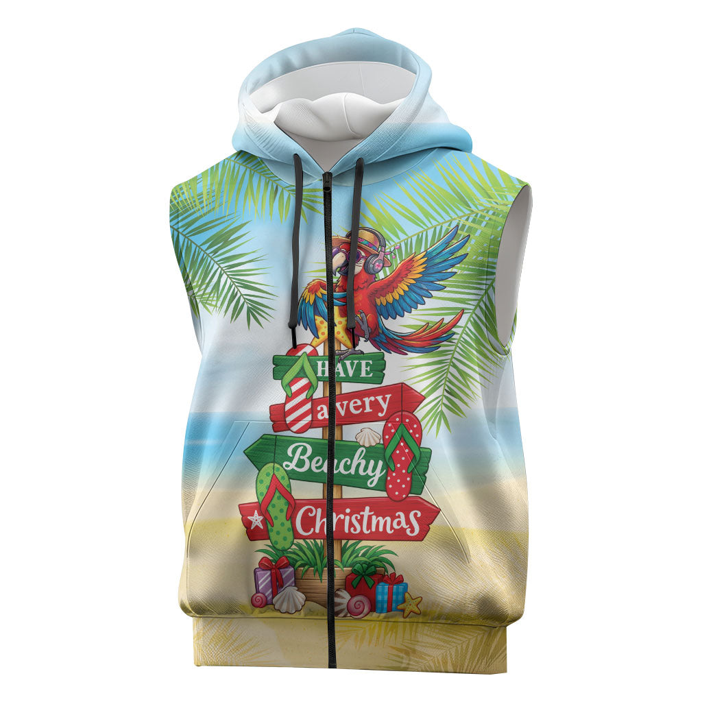 Hawaii Christmas Sleeveless Zip Hoodie Have A Very Beachy Christmas