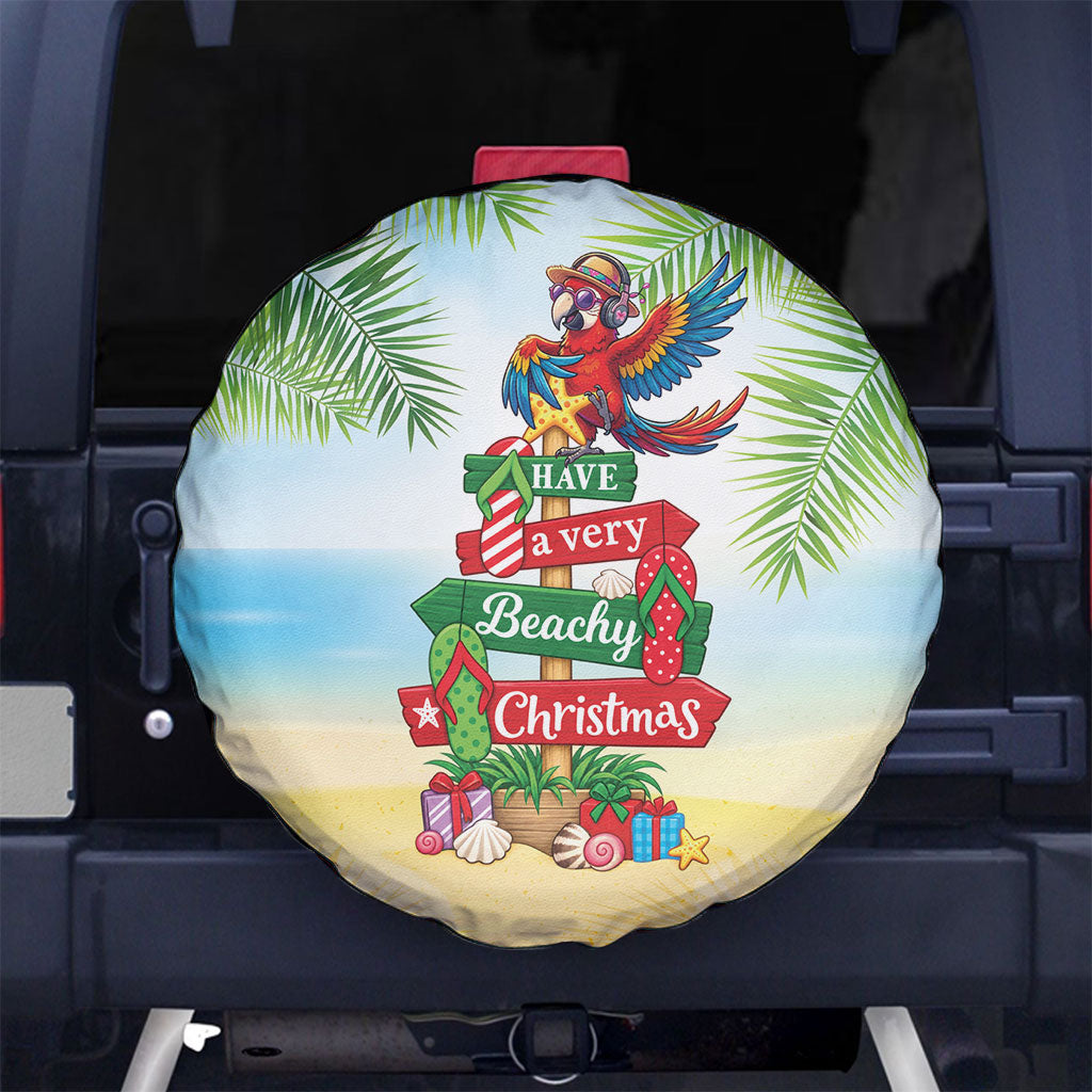 Hawaii Christmas Spare Tire Cover Have A Very Beachy Christmas LT05 No hole Multicolor - Polynesian Pride