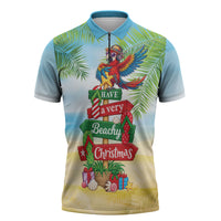 Hawaii Christmas Zipper Polo Shirt Have A Very Beachy Christmas