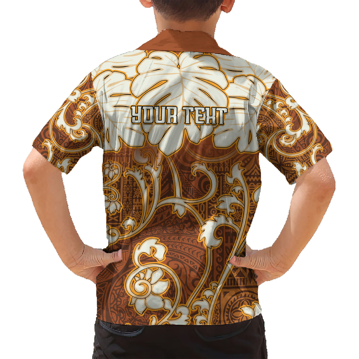 Personalized Fiji Spring Break Kid Hawaiian Shirt Fijian Tapa Pattern Brown LT05 - Polynesian Pride