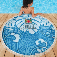 Fiji Spring Break Beach Blanket Fijian Tapa Pattern Blue LT05 - Wonder Print Shop