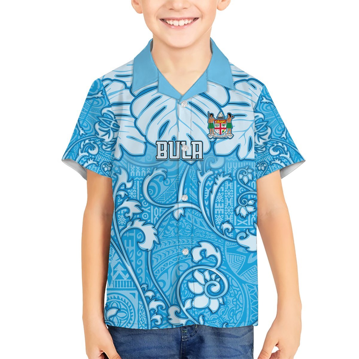 Personalized Fiji Spring Break Hawaiian Shirt Fijian Tapa Pattern Blue LT05 - Polynesian Pride