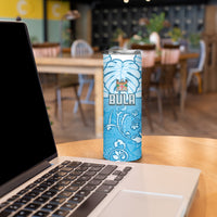 Personalized Fiji Spring Break Skinny Tumbler Fijian Tapa Pattern Blue