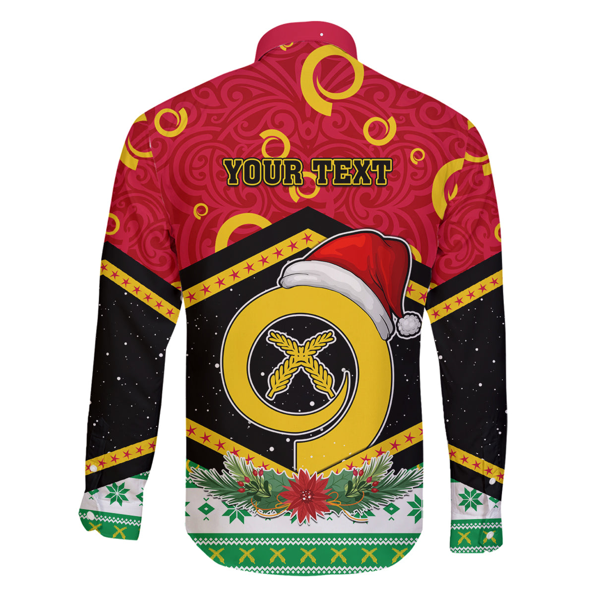 Personalized Vanuatu Christmas Family Matching Off Shoulder Short Dress and Hawaiian Shirt Santa God Yumi LT05 - Polynesian Pride