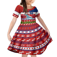 Personalized Samoa Christmas Family Matching Puletasi Dress and Hawaiian Shirt Santas Whale Manuia Le Kerisimasi LT05 Daughter's Dress Red - Polynesian Pride