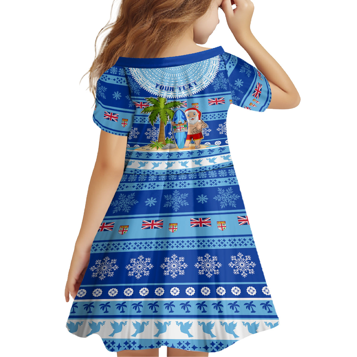 Personalized Fiji Christmas Family Matching Summer Maxi Dress and Hawaiian Shirt Santa Claus Surf Marau Na Kerisimasi LT05 - Polynesian Pride