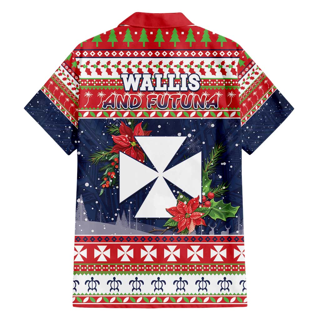 Wallis and Futuna Christmas Family Matching Off Shoulder Maxi Dress and Hawaiian Shirt Poinsettia Joyeux Noel LT05 - Polynesian Pride