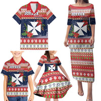 Wallis and Futuna Christmas Family Matching Puletasi and Hawaiian Shirt Poinsettia Joyeux Noel LT05 - Polynesian Pride