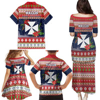 Wallis and Futuna Christmas Family Matching Puletasi and Hawaiian Shirt Poinsettia Joyeux Noel LT05 - Polynesian Pride