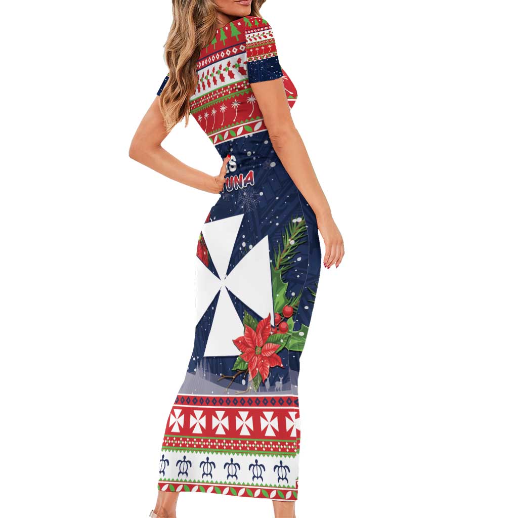 Wallis and Futuna Christmas Family Matching Short Sleeve Bodycon Dress and Hawaiian Shirt Poinsettia Joyeux Noel LT05 - Polynesian Pride