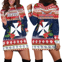 Wallis and Futuna Christmas Hoodie Dress Poinsettia Joyeux Noel LT05 - Polynesian Pride