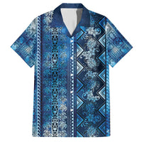 Hawaii Makahiki Turtle Family Matching Long Sleeve Bodycon Dress and Hawaiian Shirt Galaxy Tapa Pattern LT05 Dad's Shirt - Short Sleeve Galaxy - Polynesian Pride