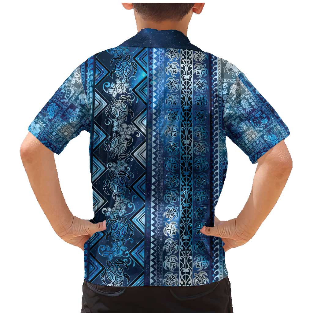Hawaii Makahiki Turtle Family Matching Mermaid Dress and Hawaiian Shirt Galaxy Tapa Pattern LT05 - Polynesian Pride