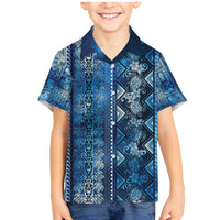 Hawaii Makahiki Turtle Family Matching Mermaid Dress and Hawaiian Shirt Galaxy Tapa Pattern LT05 Son's Shirt Galaxy - Polynesian Pride