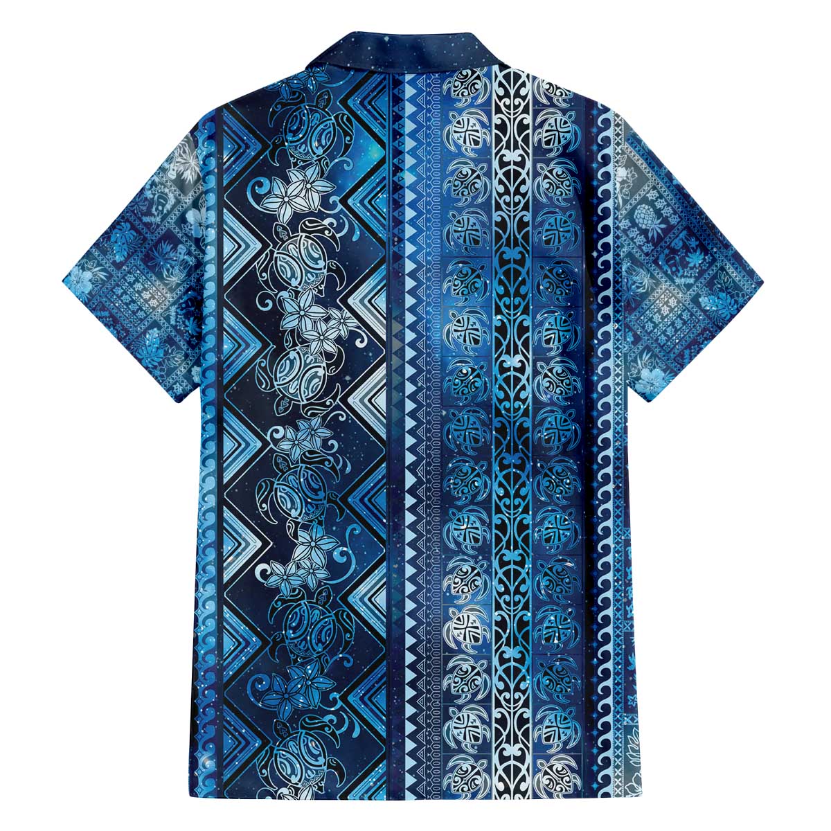 Hawaii Makahiki Turtle Family Matching Off The Shoulder Long Sleeve Dress and Hawaiian Shirt Galaxy Tapa Pattern LT05 - Polynesian Pride