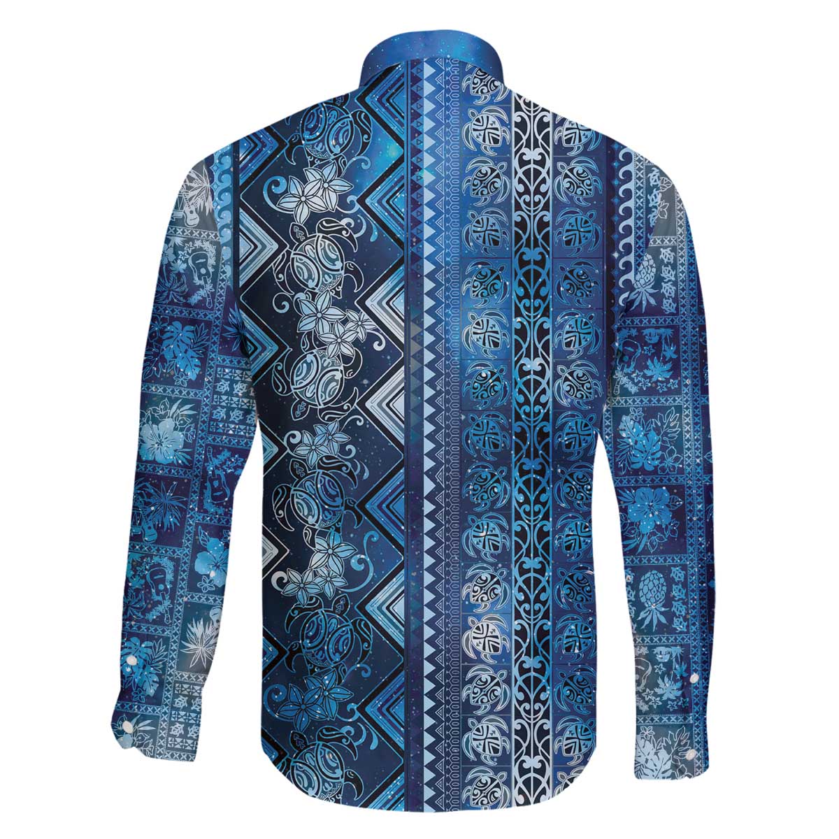 Hawaii Makahiki Turtle Family Matching Off The Shoulder Long Sleeve Dress and Hawaiian Shirt Galaxy Tapa Pattern LT05 - Polynesian Pride