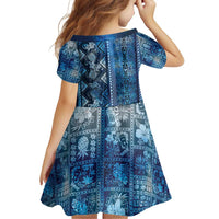 Hawaii Makahiki Turtle Family Matching Off Shoulder Short Dress and Hawaiian Shirt Galaxy Tapa Pattern LT05 - Polynesian Pride