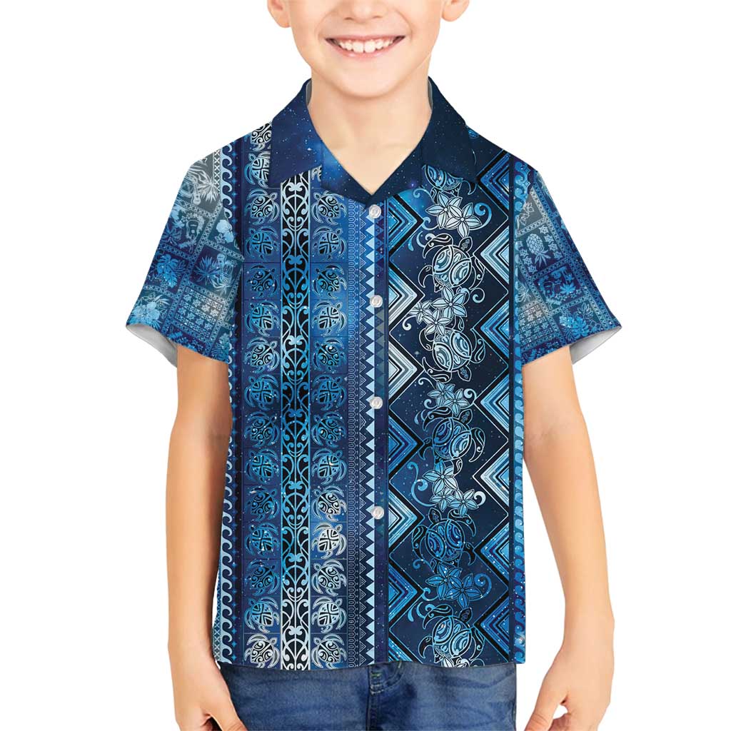 Hawaii Makahiki Turtle Family Matching Puletasi and Hawaiian Shirt Galaxy Tapa Pattern - Polynesian Pride