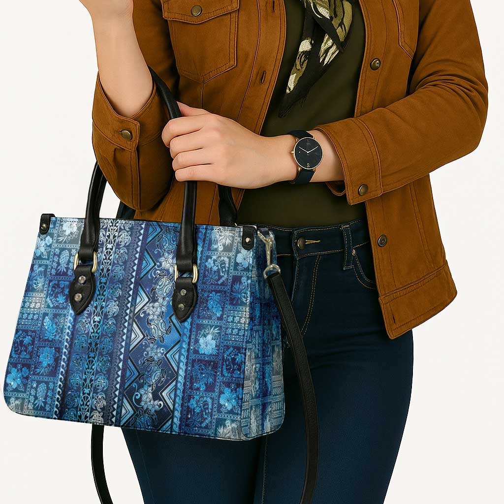 Hawaii Makahiki Turtle Leather Bag Galaxy Tapa Pattern - Polynesian Pride