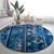 Hawaii Makahiki Turtle Round Carpet Galaxy Tapa Pattern - Polynesian Pride