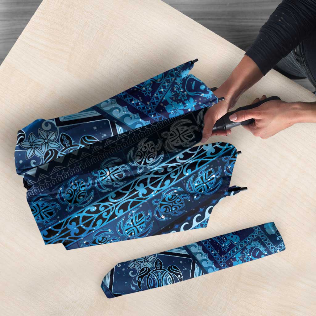 Hawaii Makahiki Turtle Umbrella Galaxy Tapa Pattern - Polynesian Pride
