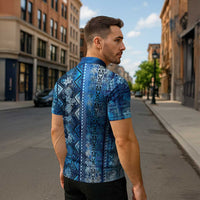 Hawaii Makahiki Turtle Zipper Polo Shirt Galaxy Tapa Pattern - Polynesian Pride