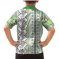 Hawaii Makahiki Turtle Family Matching Mermaid Dress and Hawaiian Shirt Green Tapa Pattern LT05 - Polynesian Pride