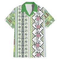 Hawaii Makahiki Turtle Family Matching Mermaid Dress and Hawaiian Shirt Green Tapa Pattern LT05 Dad's Shirt - Short Sleeve Green - Polynesian Pride