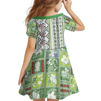 Hawaii Makahiki Turtle Family Matching Summer Maxi Dress and Hawaiian Shirt Green Tapa Pattern LT05 - Polynesian Pride