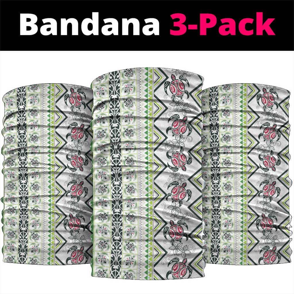 Hawaii Makahiki Turtle Neck Gaiter Green Tapa Pattern - Polynesian Pride