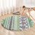 Hawaii Makahiki Turtle Round Carpet Green Tapa Pattern - Polynesian Pride