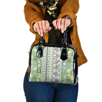 Hawaii Makahiki Turtle Shoulder Handbag Green Tapa Pattern - Polynesian Pride
