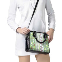 Hawaii Makahiki Turtle Shoulder Handbag Green Tapa Pattern - Polynesian Pride